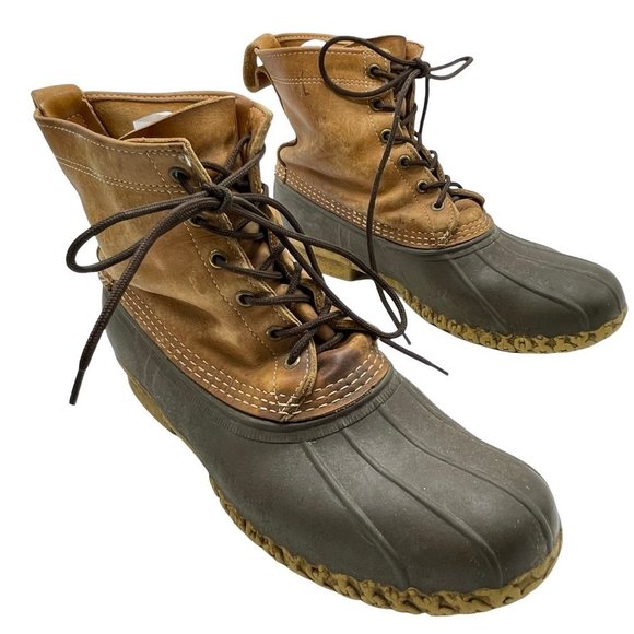 VINTAGE LL Bean Duck Boots 12 Rain Rubber Leather Maine USA